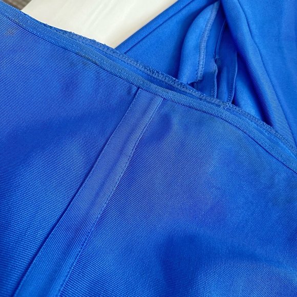 House of CB Blue Bodycon Dress Backless Square Neck - Picture 5 of 6